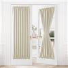 DWCN Tende per porte francesi, con tasca per asta, termiche, oscuranti, per finestre, porte del patio, porte, aule, cucina, per la privacy, 91 x 203 cm, 1 pannello con fermatenda, beige chiaro