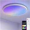 KYFGDLA Plafoniera LED Smart Dimmerabile con Telecomando | Colore RGB Fai da Te, 30W | Lampada da Soffitto Rotonda 30cm per Camera | IP44 Impermeabile Lampada Bagno | Funziona con Alexa Google Home