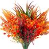 SHENRUZENG 9 fiori artificiali autunnali, fiori artificiali, decorazione autunnale, piante, arbusti, plastica, fiori, autunno, piante, fiori per interni ed esterni, da tavolo