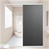 Icegrey Tenda da Doccia Magnetica Pieghevole Impermeabile con Ganci, Separazione Bagnato e Asciutto, Tende da Doccia in Poliestere Lino Resistente per Bagno, Grigio, 80x180cm