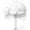 Itian Bouquet da Sposa di Fiori Artificial Rose Fiori da Sposa Decor(Bianco)