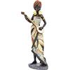 Vimtrysd Scultura africana da 30,5 cm, decorazione per la casa, statue e sculture africane musiciste, arte tribale esotica, pezzo d'arte africana per casa, soggiorno, mensola