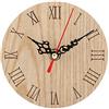 Haofy Orologio da parete in legno, grande display decorativo Orologio sospeso decorativo silenzioso rotondo orologio con numeri romani, orologio elettrico stile moderno Home Office Decor(12cm)