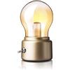 EONANT lampada da comodino a lampadina retrò, luce notturna USB ricaricabile creativa, lampada da tavolo a LED vecchio stile, lampada da tavolo decorativa da tavolo per camera da letto (D'oro)