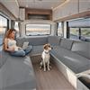 KYJSW Federe per Cuscino per Camper, Copricuscino per Sedili di Roulotte, Fodere per Cuscini per RV Auto, Coprisedile per Caravan in Jacquard (Light gray,W 100-130 cm, D 30-50 cm)