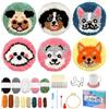 Yunkctuk Punch Needle Kit Sottobicchieri, Set da Ricamo Fai da Te con Modello, Strumenti, Filo, Telaio, Istruzioni e Sottobicchiere, Fai da te per Principianti, Adulti e Bambini (Animale)
