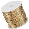 CALFOVERA Corda Piatta in Pelle PU da 1 Yard Nastro Sottile Dorato Doppio Lato Pieghevole in Pelle da 2mm per Intrecciare Cordini Lacci e Fili per La Creazione di Gioielli Bracciali Collane