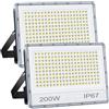 ANNIFUNLY 2 Pezzi Faretto LED 200W, 20000LM Faretto LED da Esterno Super Luminoso, IP67 Impermeabile Faretti Led Esterni, 6500K Bianco Freddo Faro LED Esterno, Fari Led per Cortile, Giardino, Garage