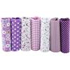 lyrlody Set di 7 Tessuti in Cotone per Patchwork, 50 x 50 cm, Materiale per Fai da Te, Cucito, Foderare Cuscini e Vestiti, Viola