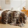 XeGe Coperta di lusso in finta pelliccia, morbida coperta con stampa tigrata, grande, soffice, coperta decorativa in peluche a pelo lungo, coperta pelosa per divano letto, stampa tigrata, marrone, 60