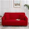 Odot Copridivano 4/3/2/1 Posti,Colori Solidi Moderni ed Eleganti Copridivano Elasticizzato Universale, Copri Divano AntiGraffio, Copri Divano con Braccioli, Fodera Divano (Rosso,1 Posti)