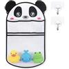 SZMK Porta Giochi Vasca da Bagno con 2 Ganci,Sacca Porta Giochi Doccia,Rete Giocattoli Bagno,Organizzatore Giocattoli Bagnos,Bath Toy Organizer,Sacca Portaoggetti da Appendere per Bambino-Panda