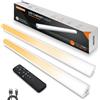 MEKKLEON Luce sottopensile da cucina a LED con telecomando, ricaricabile, illuminazione a LED senza fili per vetrine e armadio (bianco, 30 cm)