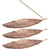 Zxglxinyao 3 supporti per bastoncini di incenso, in metallo, a forma di foglia, per cenere, 20 cm, per meditazione, yoga, decorazione per la casa, regali di inaugurazione della casa