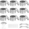 elthmpr Contenitori per Candele Fai da Te - 9 pezzi Kit per Candele 120ml Barattoli Vuoti Decorativi Rotondi in Metallo con Coperchio per Feste Caramelle Campeggio Spezie Unguento DIY