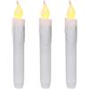 CVHOMEDECO. Candele coniche tremolanti a LED a goccia senza fiamma, funzionamento a batteria con timer, bianco, 16,5 cm, set di 3