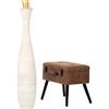 Leewadee Vaso da Terra Grande Alto 105 cm - Vaso Bianco Legno di Mango Fatto a Mano da Interno Erbe della Pampa