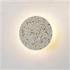 ouglres Applique Murale Rotonda Piatta,Lampada da Parete LED in Cemento Bianco,Lampada Minimalista a Forma di Luna per Camera da Letto,8W Luce Calda per Corridoio,Letto, Soggiorno,Scale, Bagno,3000K,1pcs
