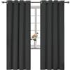 YSTELLAA Tende 100% Oscuranti Per Interni 2 Pezzi, 140×225cm, Effetto Lino, Tende Termiche, Con Anelli, Tenda Termica Isolante Freddo E Caldo, Fonoassorbenti, Moderne, Nero
