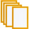 PATIKIL Cornice Magnetica per Foto 6x8, 4 Pezzi di Cornici Magnetiche A5 Autoadesive Riutilizzabili per Frigorifero Finestra Parete, Giallo