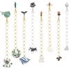 BENECREAT 8 Pz Tema Animale Lega Smaltata Panda/Api/Cane Ciondolo Maglia Contro Catena, Contatore Riga Colore Oro e Argento per Accessori per Cucire Tessitura, 135~154 mm di Lunghezza