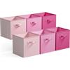 GRANNY SAYS Cubi portaoggetti scaffale, scatole portaoggetti a cubo in tessuto 27x27, scatole portaoggetti quadrate per scaffali, cubi cestini portaoggetti, fabric cube storage boxes - Degradé rosa