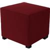 Hearda Fodera Ottomano Quadrato Jacquard,Tinta Unita Copri Pouf Elasticizzato Universale Copri Copertura Ottomano con Fondo Elastico Antiscivolo Fodere per Pouf Poggiapiedi (Borgogna A,S)