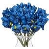 Oairse 15 fiori artificiali di iris blu, 36 cm, realistici al tatto, in seta sintetica, bouquet per matrimoni, matrimoni, casa, composizioni floreali, tavolo da ufficio, centrotavola, decorazione