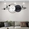 TWFJEL Grande Moderno Stile Nordico Orologio da Parete Creativo Minimalista Orologio Decorativo Telaio Metallico Silenzioso Orologio al Quarzo per Soggiorno Camera da letto Ufficio Cucina, 130*45 cm