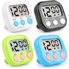 VFANDV Timer da Cucina 4 Pezzi, Cronometro Magnetico da Cucina Piccolo Timer per Bambini con Supporto Pieghevole Allarme Forte Timer Digitale Conto alla Rovescia per Cucina e Sport (4 Colori-001)