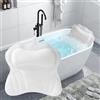 Nuangoo Cuscino vasca da bagno, Antiscivolo bagno con tecnologia 4D Air Mesh e 6 ventose, supporto testa, collo spalle, adatto spa (Bianco)