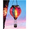 Klarlight Lanterna solare a forma di mongolfiera, 45 cm, luce da appendere per esterni, realistica, effetto fiamma LED, accensione e spegnimento automatico, impermeabile IP44, vetro colorato color