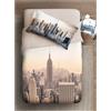IPERSAN Parure Copripiumino Singolo, 100% Cotone Percalle, Sacco Copripiumino 155x200cm + 1 Federa 83x52cm, Fantasia Skyline New York City, Stampa Fotografica in Alta Qualità, Made in Europe