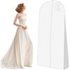 DUBUOZA 1 Pezzi Custodia Porta Abito da Sposa Copriabiti Antipolvere 180 cm per Indumenti per Abiti da Sposa,Con Cerniera, Adatta per Abiti da Sposa, Abiti, Cappotti, Cappotti Lunghi, ecc.