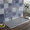 Auria Piatto Doccia 70x100 cm in Marmoresina - Grigio Effetto Pietra, Tagliabile su Misura, Antiscivolo, Rettangolare e Sottile - Modello Blan