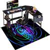Qesjodfu Tappeto per Sedia Gaming 130 x 160 cm Tappetino per Pavimenti Duri Tappeto Salvapavimento Antiscivolo Tappeto per Sedia con Ruote Tappetino per Sedia da Ufficio Gaming per Parquet e Pavimenti Duri