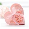 GIVBRO Bomboniere per matrimonio, scatoline vuote a forma di rosa, scatole per caramelle a forma di cuore con nastri, rosa, 50 pz