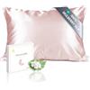 townssilk Federa seta cuscino,100% naturale seta di gelso 19momme,doppia faccia,benefica per capelli e pelle,ipoallergenica,cerniera nascosta,1 pz,40x70cm,Rosa polveroso