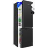 Bomann Combinazione frigo-congelatore KG 322.1, vano frigorifero 122 litri, vano congelatore 53 litri, illuminazione interna a LED, cerniera porta sostituibile, etichetta 4 stelle, nero