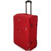 Valigeria.shop Valigia ORMI bagaglio a mano da cabina piccola M 55x35x20 media L 64x41x27 grande XL 72x46x30 espandibile resistente con 2 ruote (XL(72x46x30, Rosso)
