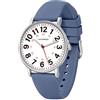 aswan watch Orologio Analogico al Quarzo per Donna e Uomo con Cinturino in Silicone,Quadrante Luminoso,12/24 Ore,Cassa da 38 MM,3 Lancette,Numeri Grandi,Orologio da Infermiera per Medici/Studenti