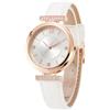 NUOVO Orologio da donna elegante orologio da donna con diamanti orologio carino per ragazze dolce orologio casual da donna orologi da donna cinturino in pelle PU orologio da polso, Weiß 02,