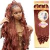 Ser Mulher GODDESS CURL BRAID Extension- Extension per treccine afro Pre-Stretched con ricciolo 70CM, 240GR (350 Ginger Red)