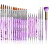 HXMJIED Set di 22 pennelli per nail art in gel UV, kit di pennelli acrilici per nail art, pennello per nail art, penna punteggiante per nail art, strumento per la pittura delle unghie, strumenti per la