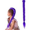 DAFNE Parrucca intrecciata viola, parrucca intrecciata prestirata da 100 cm/39,3 pollici, parrucca intrecciata in fibra sintetica, extension facili da intrecciare, parrucche Ru-mi per bambini