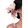 Generic Pinza per capelli 3D a forma di fiore finto, antiscivolo, per testa posteriore, doccia, accessori per capelli (rosa chiaro)
