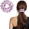 ZLYC Anelli per capelli da donna e ragazza, 100% seta, in pura seta di gelso, 19 momme (tinta unita, viola chiaro), 3,5 cm