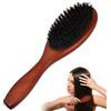 Wisebom Spazzola per Capelli in Setole di Cinghiale, Setole di Cinghiale Naturali per Uomo e Donna, Pazzola per Capelli in Legno Anti Statico per Capelli Sottili e Fini per Migliorare la Consistenza (Ovale)