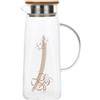 THUN - Caraffa in vetro, Elegance - Vetro borosilicato; acciaio inox; bambù; silicone, 1,4L