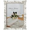 Licotom LT - Cornice portafoto in Metallo Placcato Argento con Fiori Bianchi e Cristalli 5x7 inch Infradito Colorati Estivi, con finte Perline